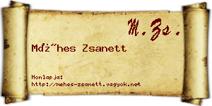 Méhes Zsanett névjegykártya
